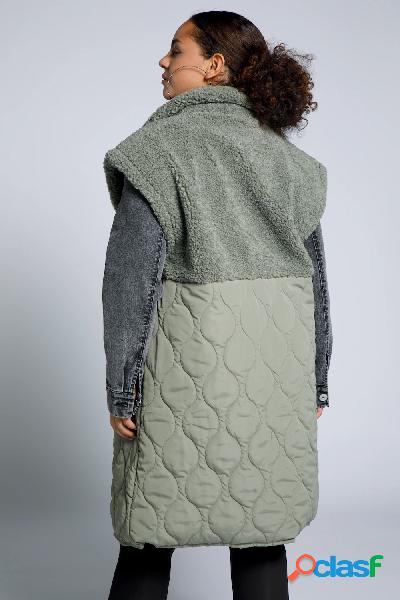 Gilet dal taglio ampio con collo alto, trapuntatura e