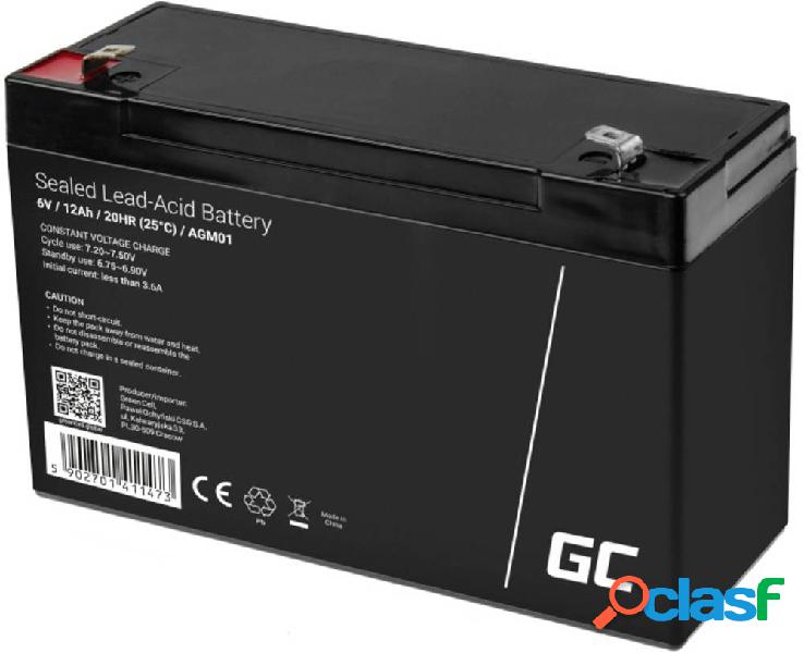 Green Cell AGM01 Batteria al piombo 6 V 12 Ah Piombo-AGM (L