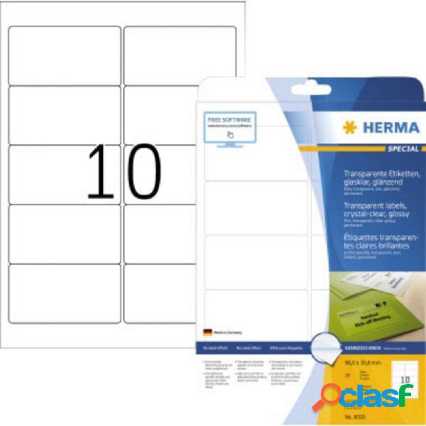 Herma 8018 Etichette A4 96 x 50.8 mm Pellicola, lucida