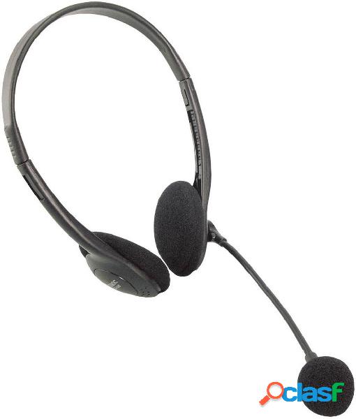 Jack 3,5 mm LogiLink HS0002 Cuffia On Ear Nero