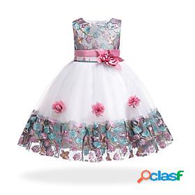 Kids Little Girls Party Dress Floral Patchwork Flower