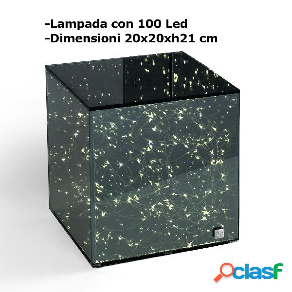 LAMPADA cubo, abat jour a 100 LED Grande in cristallo
