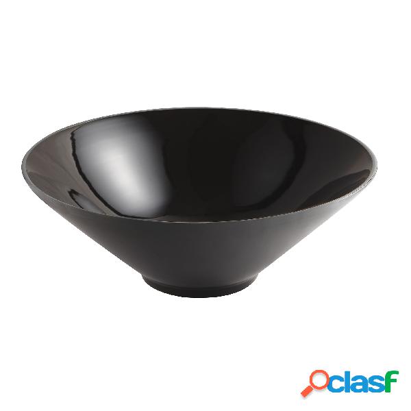 Lavabo da appoggio tondo Slim ceramica nera diametro 40,5 cm