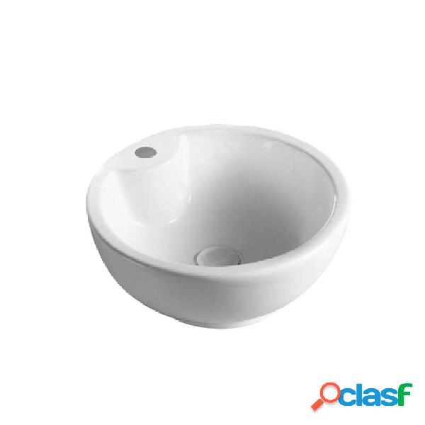 Lavabo da appoggio tongo ceramica bianca con foro rubinetto