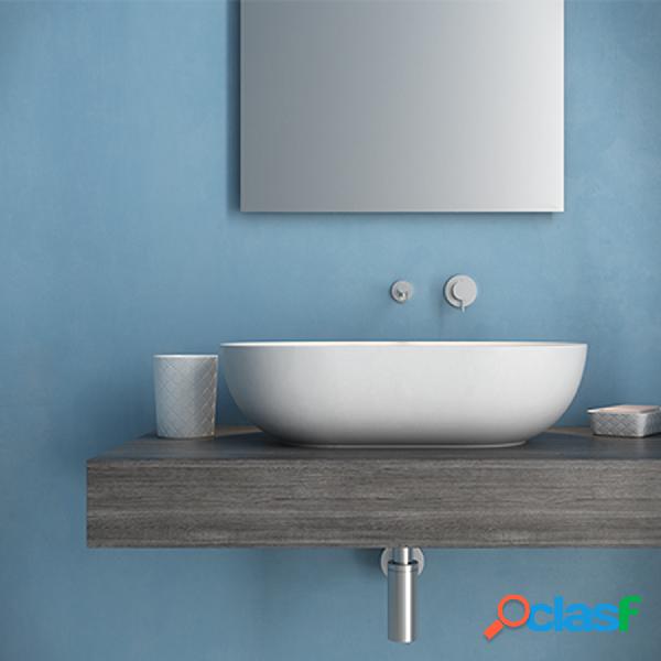 Lavabo d'appoggio Ceramica Globo T-Edge bianco opaco 60x41