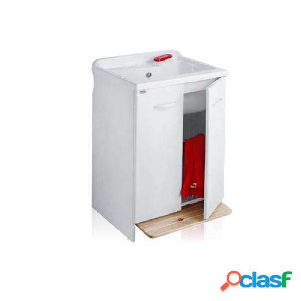 Lavatoio con mobile idrofugo e vasca in resina 60x50 bianco