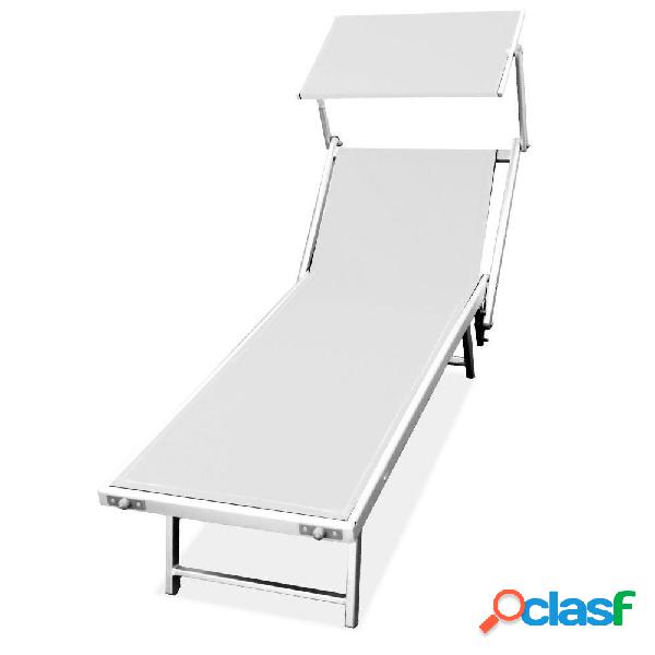 Lettino in alluminio cm 186x70x40h con rivestimento bianco e