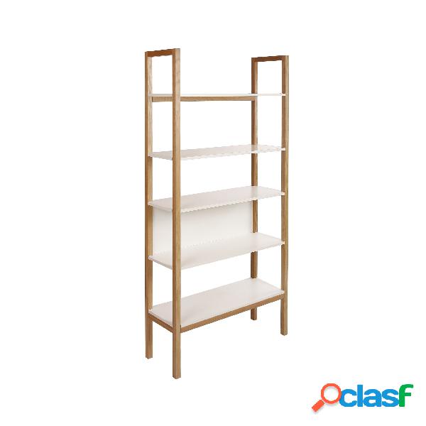 Libreria Farringdon in legno ingegnerizzato e massiccio,