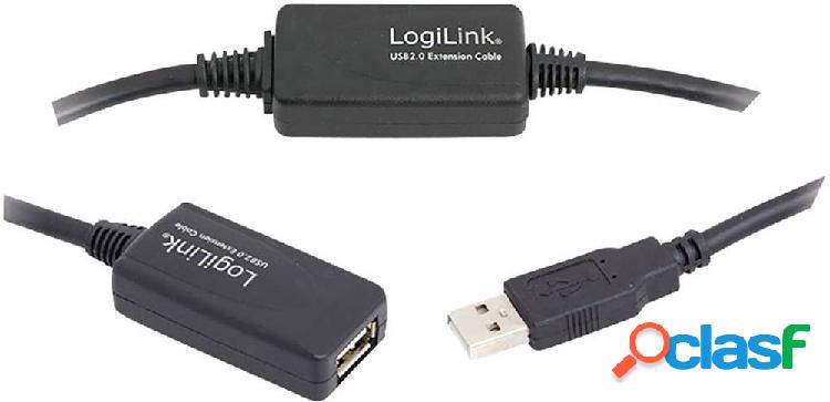 LogiLink Cavo USB USB 2.0 Spina USB-A, Presa USB-A 15.00 m