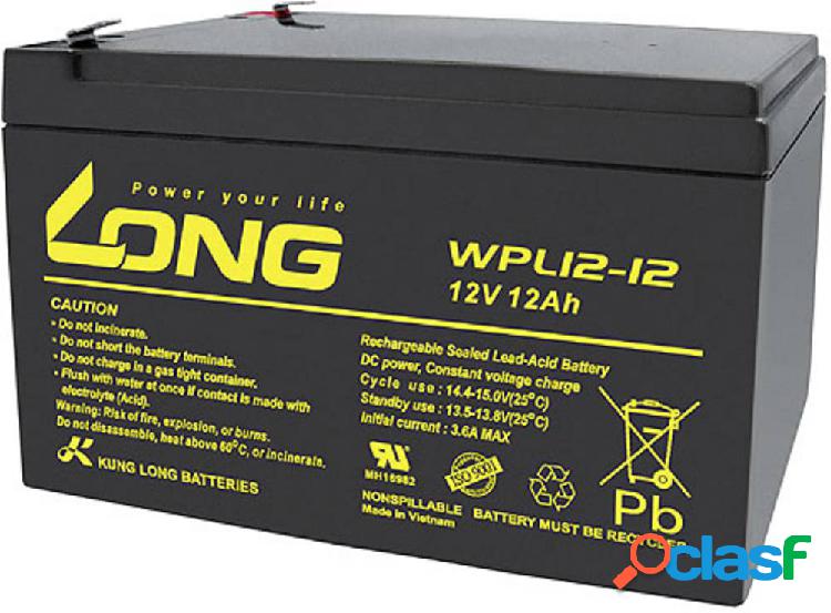 Long WPL12-12 WPL12-12 Batteria al piombo 12 V 12 Ah