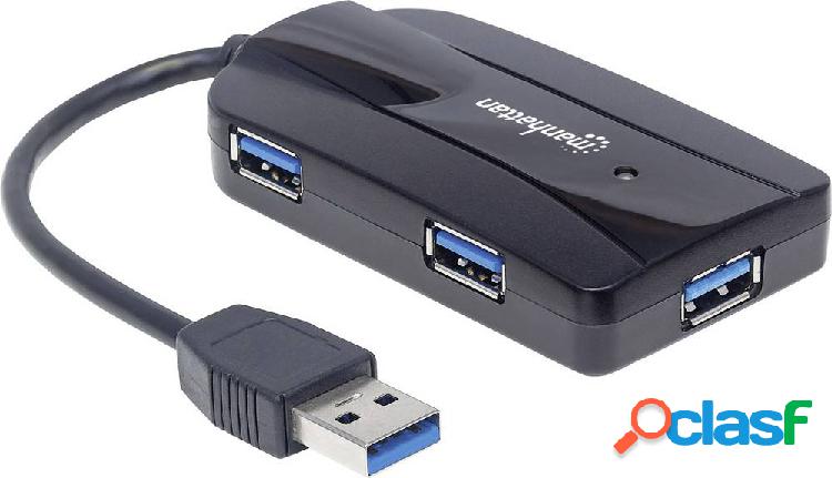 Manhattan 163590 3 Porte Hub USB 3.0 Con lettore di schede