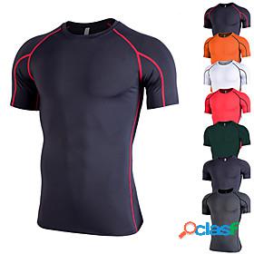 Mens Short Sleeve Compression Shirt Running Shirt Tee Tshirt