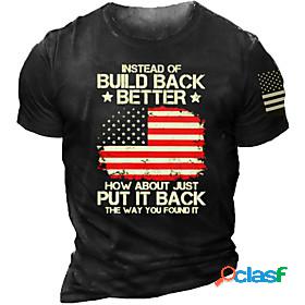 Mens T shirt Graphic National Flag 3D Print Crew Neck Casual