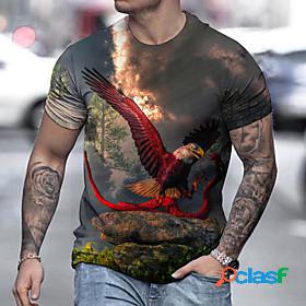 Mens Tee T shirt Shirt Graphic Prints Eagle 3D Print Crew