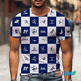Mens Tee T shirt Shirt Lattice Graphic Prints Olympics 3D
