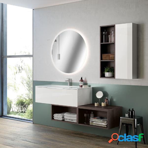 Mobile bagno sospeso Bali01 cm 190x195x46 laccato lucido