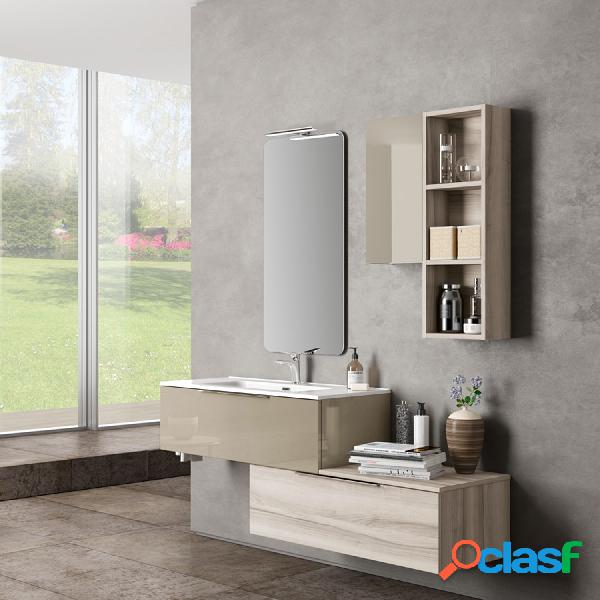 Mobile bagno sospeso Bali04 cm 160x195x46 laccato lucido