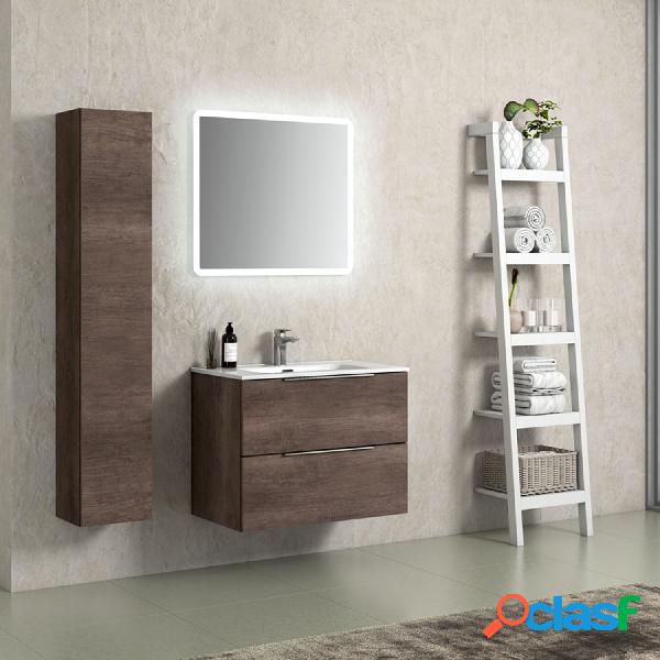 Mobile bagno sospeso Bali07 cm 110x195x46 rovere scuro