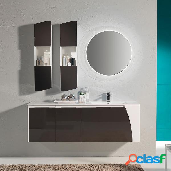 Mobile bagno sospeso Soft04 cm 152x190x46 laccato lucido