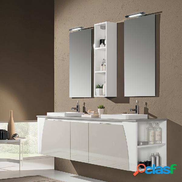 Mobile bagno sospeso Soft07 cm 193x190x46 laccato lucido