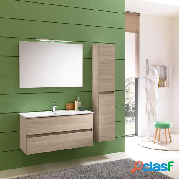 Mobile da bagno sospeso Kora13 cm 130x190x46 olmo rosseau