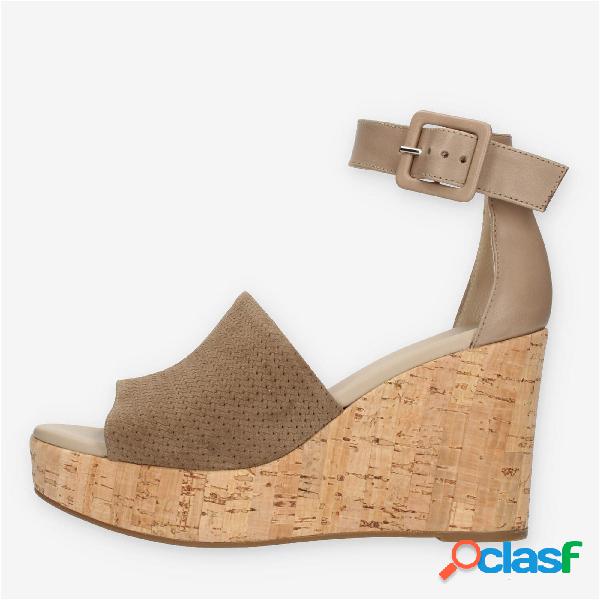 Nero Giardini Sandali fango da donna con zeppa