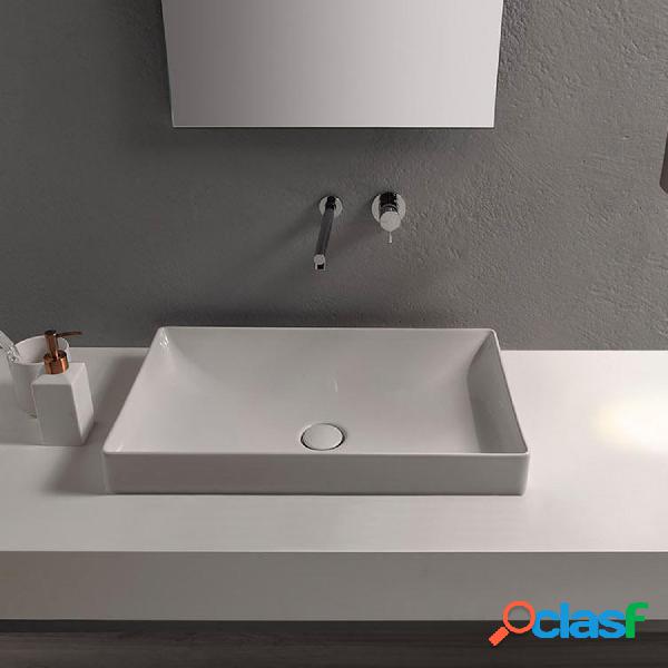 Nuovo lavabo d'appoggio bianco opaco Ceramica Globo T-Edge