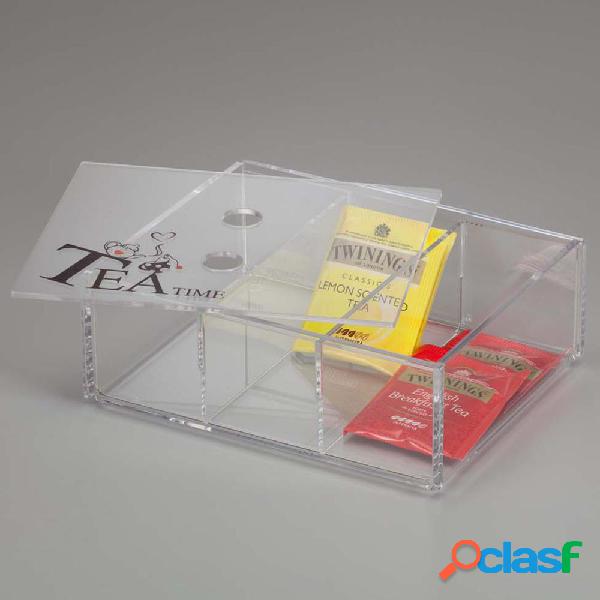 Portacialde in plexiglass con coperchio e 3 divisori ONLY