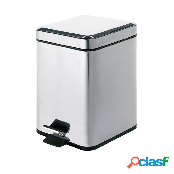 Portarifiuti quadrato Gedy Argenta 5 lt. in acciaio inox cm