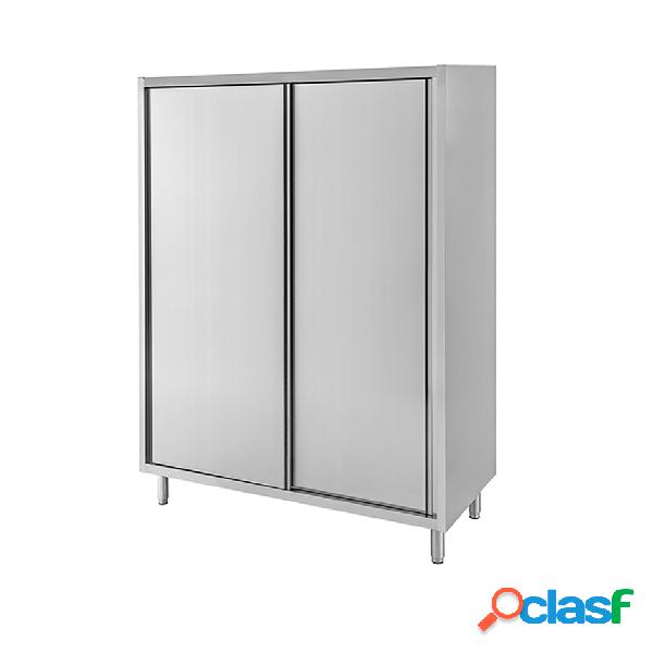 STAINLESS STEEL CABINET WITH 2 SLIDING DOORS, 3 SHELVES, W