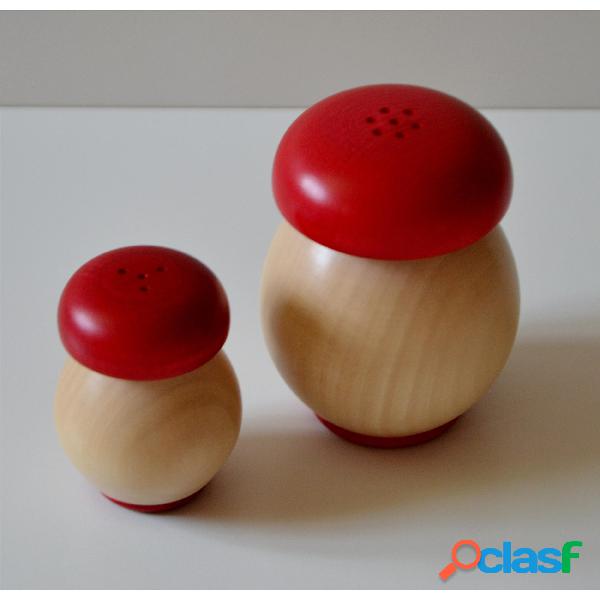 Sale e Pepe coppia in legno di mogano diam. 7,5xh9,7 cm-