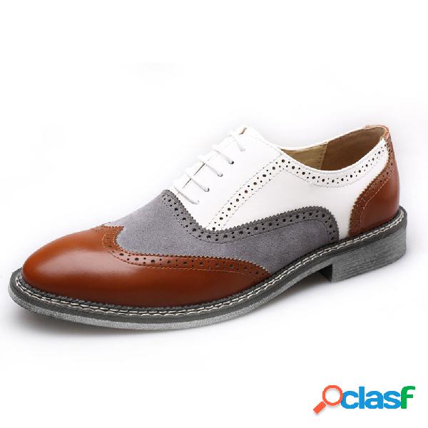 Scarpe da uomo casual con lacci color block e stringate