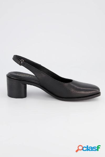 Scarpe in pelle con chiusura a strappo, tacco e larghezza H,