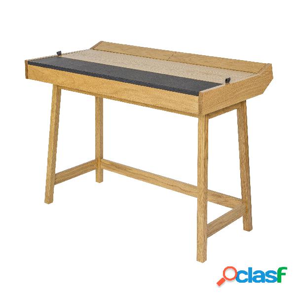 Scrivania Brompton Flap in legno ingegnerizzato e massello,