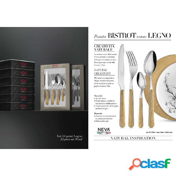 Servizio Posate set 24 pezzi 6 posti tavola WOOD Collection