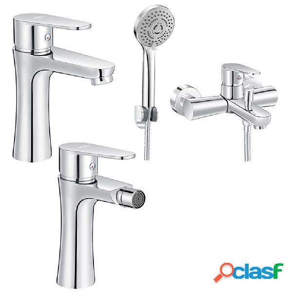 Set Miscelatori lavabo bidet con pilette e vasca con