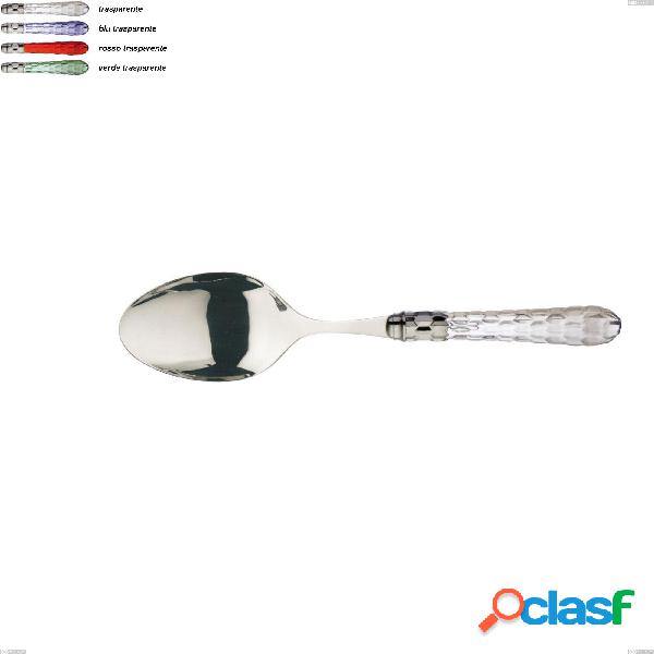 Set da 6 Cucchiaio insalata Cristallo ghiera cromata
