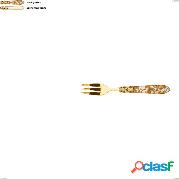 Set da 6 Forchetta da pesce Aladdin tutto oro bugatti,