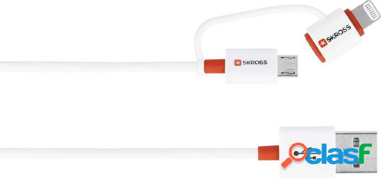 Skross Apple iPad/iPhone/iPod Cavo [1x USB - 1x Spina Micro