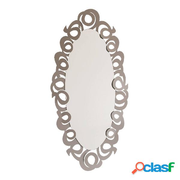 Specchio Nastri ovale in metallo, 70x144h(45x108), colore