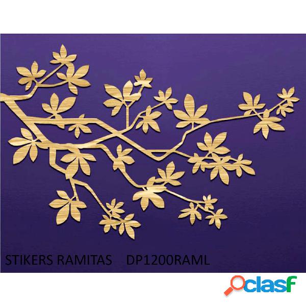 Sticker in 3d Sticker Ramitas, in legno naturale 120x80 cm