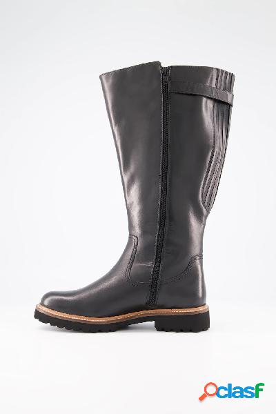 Stivali di pelle con gambale XL, inserti elastici e