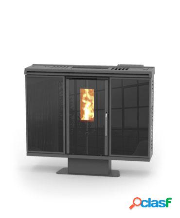 Stufa a pellet nera Thermorossi Slim Tcom da 8,2 kW nera