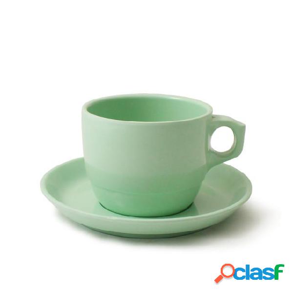Tazza da tè con piattino in melamina impilabile, diam. 8,8