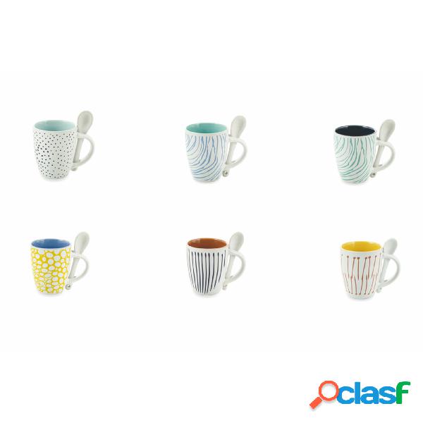Tazzine caffè Marea set 6 pezzi in Gres Assortito, diametro
