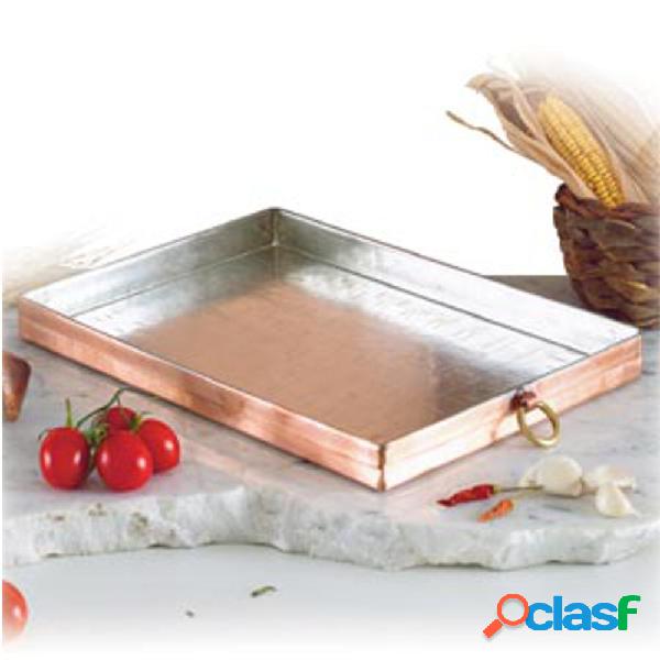 Teglia Rettangolare da 37x25x4,5 cm realizzato in rame