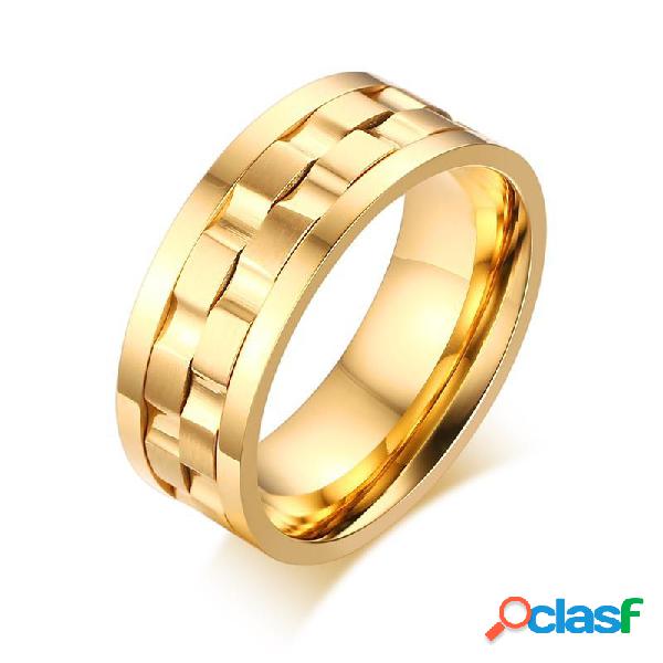 Trendy Golden Gear Squillare Girevole Argento Colore Anelli