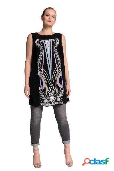 Tunica in cupro dal design Art Nouveau e senza maniche, top