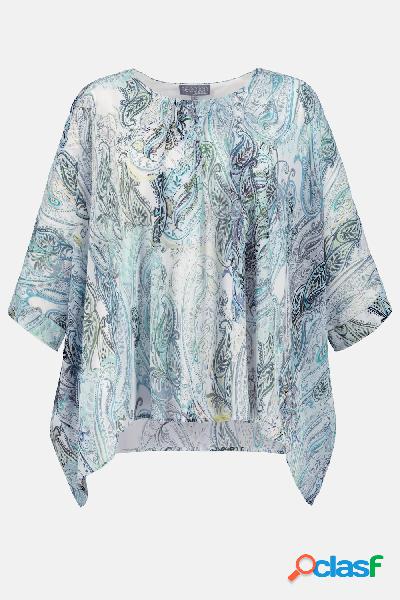 Tunica oversize a doppio strato dal design Paisley, Donna,