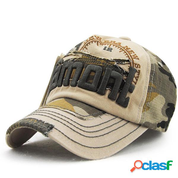 Unisex ricamo berretto da baseball camuffamento casuale